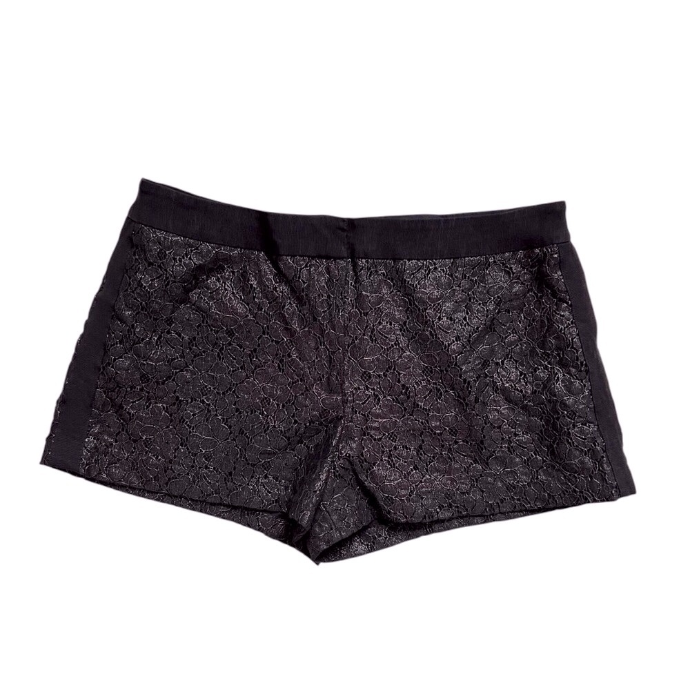 Club Monaco Lace Tuxedo Shorts Overaly Fancy Metallic Preppy Summer Size 10
